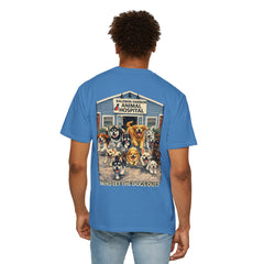 Front Logo Back Graphic Baldwin Harbor Animal Hospital "Who Let the Dogs Out?" Graphic Tee