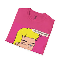 I LOOK HANDSOME Blonde Pop Art Guy Unisex Softstyle T Shirt