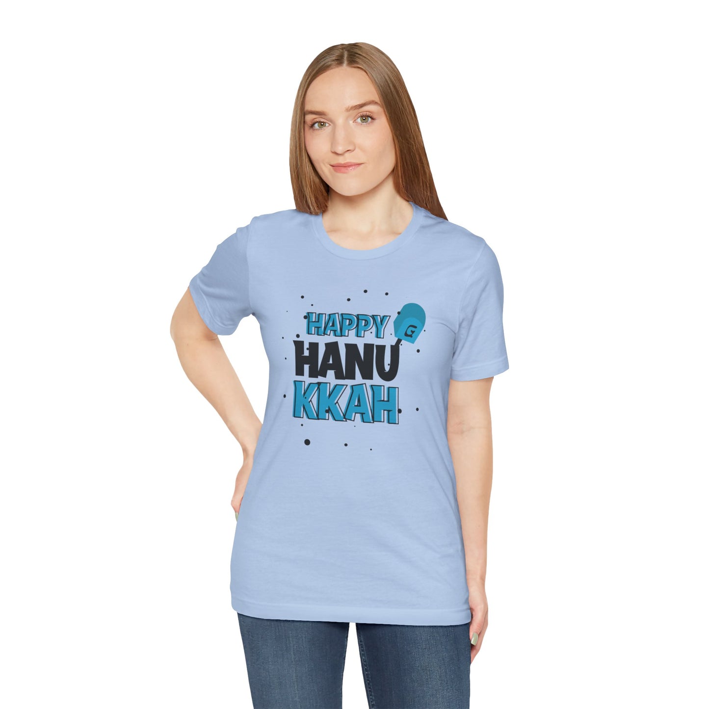 Happy Hanukkah Dreidel- Unisex Jersey Short Sleeve Tee