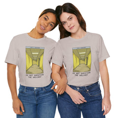 Do Not Question The Hallway T-Shirt — Retro Yellow Corridor Graphic Tee