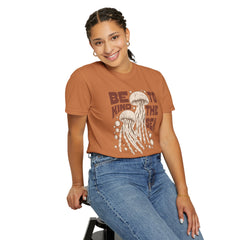 Jelly Fish, Be Kind To The Sea -  Graphic Unisex Garment-Dyed T-shirt