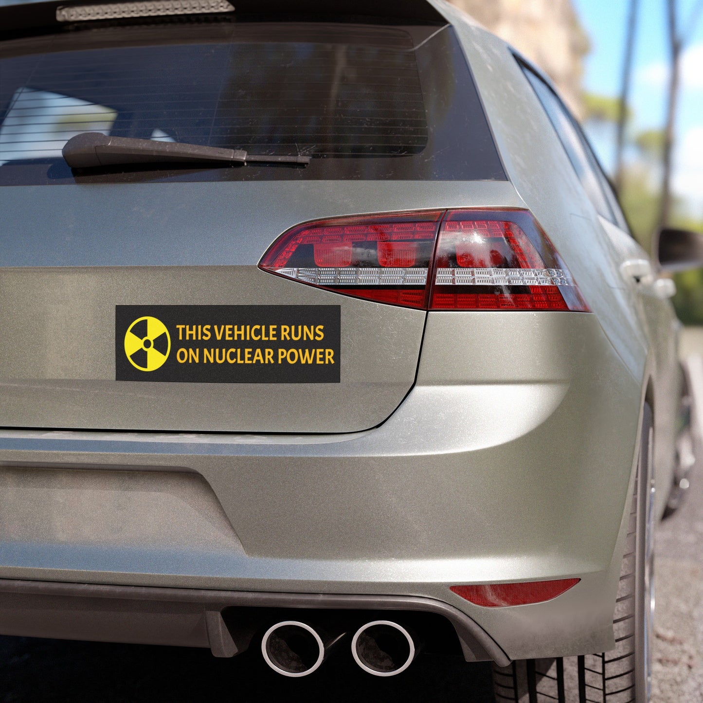 This Vehicle Runs On Nuclear Power Graphic Car Magnets