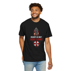 Horror Gaming T-Shirt — "Ready or Not Here I Come!" Umbrella Corp Design
