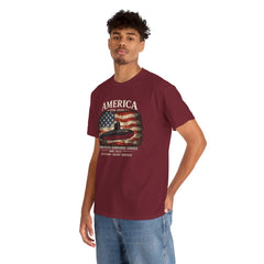America 250th Submarine 125th Flag T-Shirt — Vintage USA Military Tee