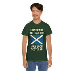 Honorary Outlander Heavy Cotton Tee, Holy Loch Scotland Shirt, Outlander Fan Gift, Casual Tee, Travel Souvenir, Unisex T-Shirt