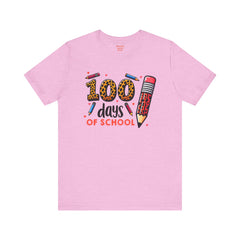100 DAYS OF SCHOOL - Unisex Jersey Short Sleeve Tee | Elementary School Holiday, Gift For Her, Gift For Him, Teacher Shirt, Classroom Shirt