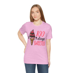 100 Days of School Unisex Tee | Elementary School, Ice Cream, Teacher Apparel