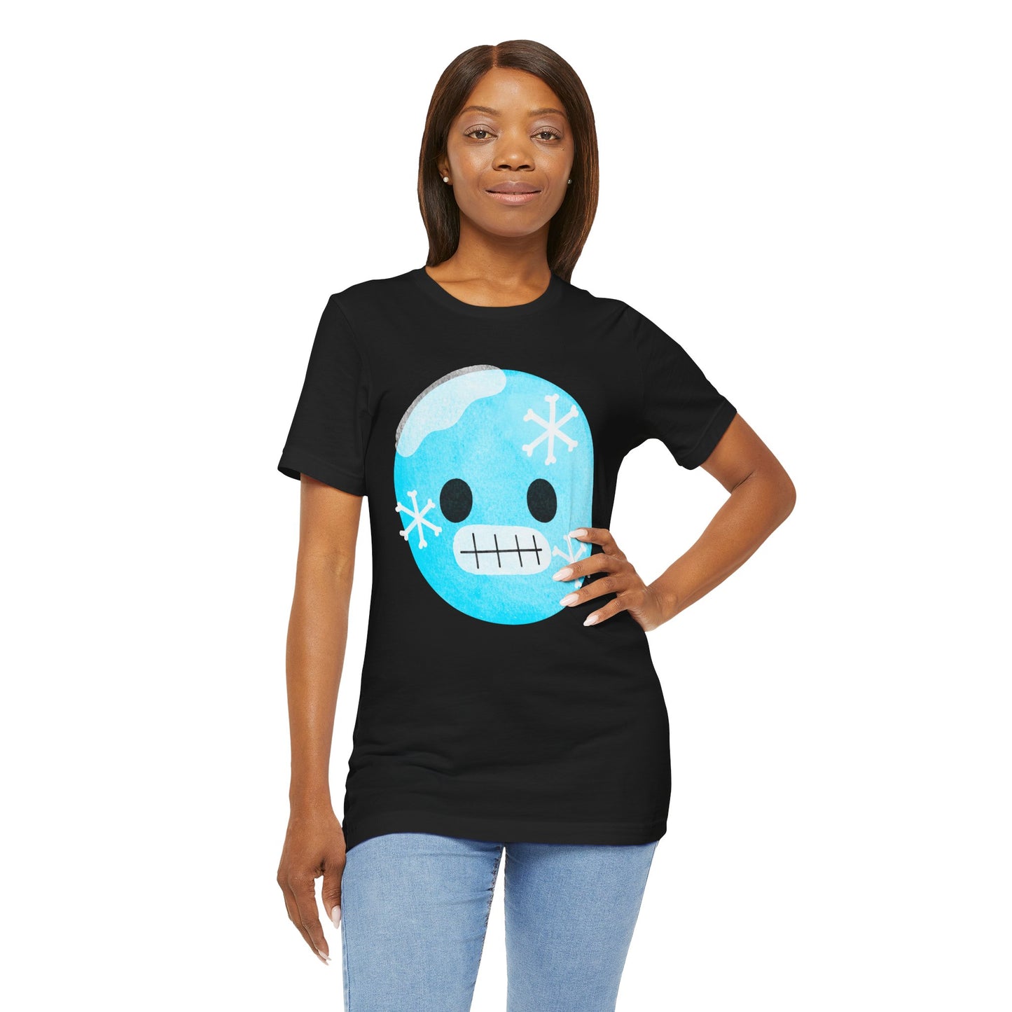 Emoji Whos Cold - Graphic Unisex Jersey Short Sleeve Tee