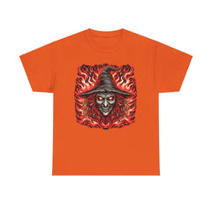 Flaming Fire Witch - Graphic Unisex Heavy Cotton Tee