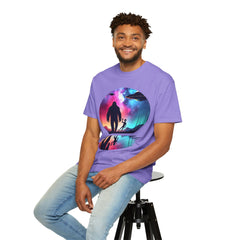 Bigfoot & Alien Nightscape T-Shirt — Sasquatch UFO Graphic Tee