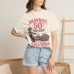 Bhavna Personalized 50th Birthday Girls Trip Savannah, Georgia T-Shirt