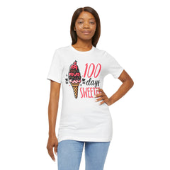 100 Days of School Unisex Tee | Elementary School, Ice Cream, Teacher Apparel