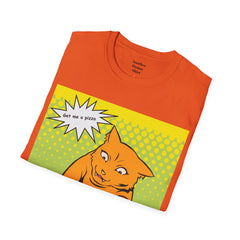 GET ME A PIZZA Cat Pop Art Unisex Softstyle T Shirt  For the Feline or Pizza Lover in all of us.