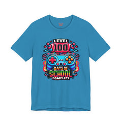 100 Days of School Complete - Unisex Short Sleeve Tee | Elementary School Holiday, Teacher Apparel, Kids Motivation, Days Checked Off