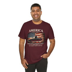 America 250th Submarine 125th Flag T-Shirt — Vintage USA Military Tee