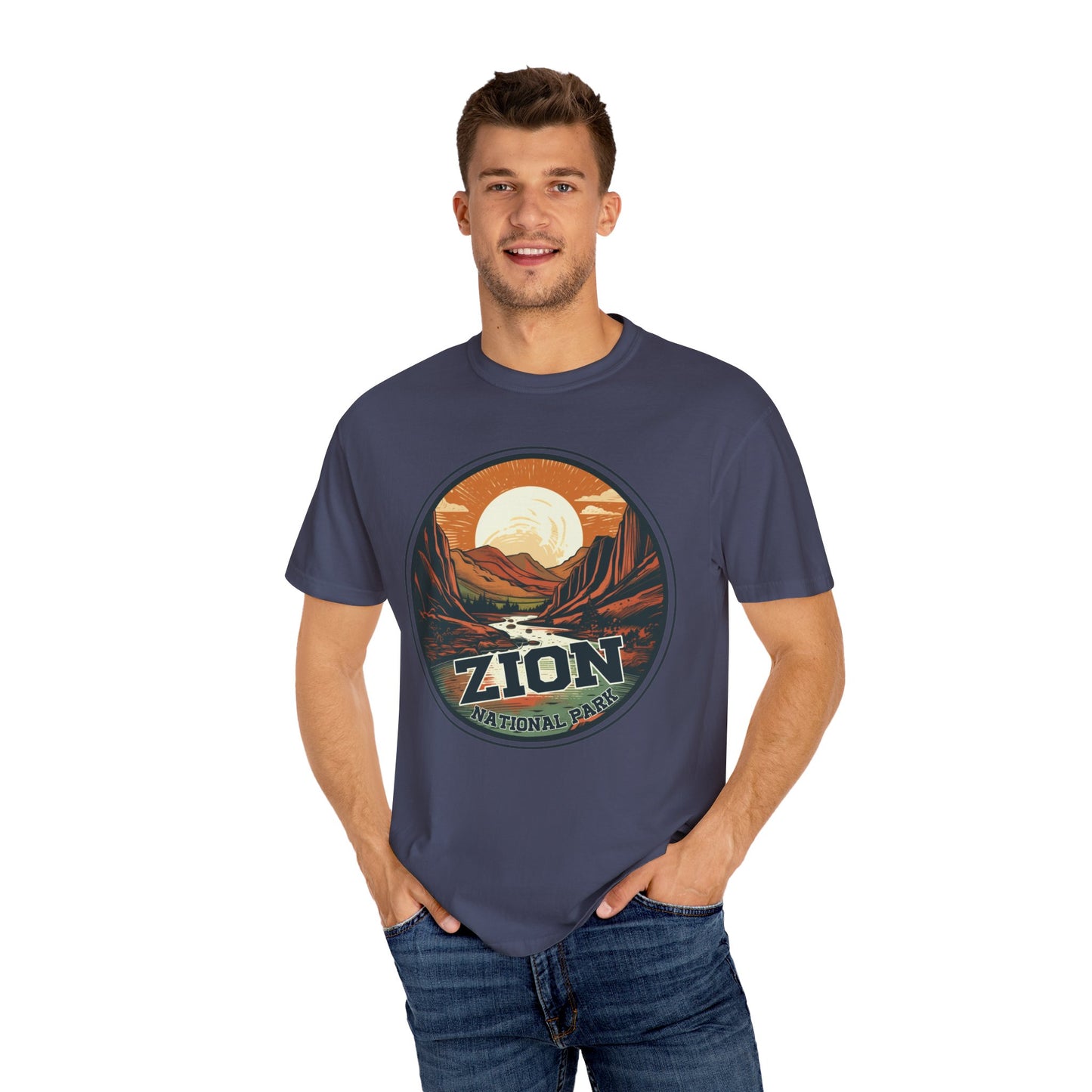 Zion National Park Graphic, Comfort Colors Soft Relaxed Fit Unisex Garment-Dyed T-shirt