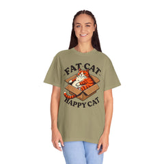 Fat Cat Happy Cat Graphic T-Shirt — Garment-Dyed Unisex Tee