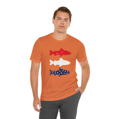 Patriotic Trout T-Shirt — Red White & Blue Fish Tee