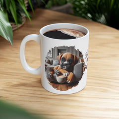 Less Talk More Coffee Boxer Ceramic Mug - Perfect for Dog Lovers