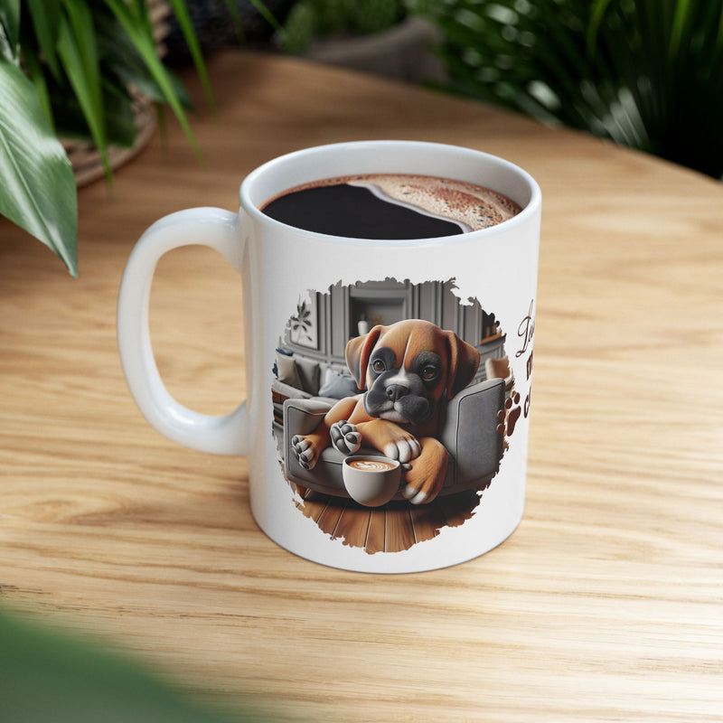 Less Talk More Coffee Boxer Ceramic Mug - Perfect for Dog Lovers