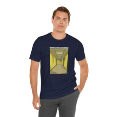 Do Not Question The Hallway T-Shirt — Retro Yellow Corridor Graphic Tee