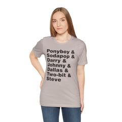 The Outsiders Shirt, Greasers Characters Shirt, Unisex Jersey Short Sleeve Tee