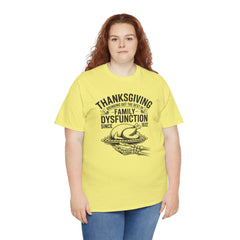Thanksgiving Family Dysfunction Tee, Unisex Cotton T-Shirt, Funny Holiday Shirt, Family Gathering Wear, Thanksgiving Humor Apparel
