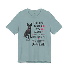Personalized Dog Dad T‑Shirt — "Treats. Walks. Toys. Naps." Father's Day Gift