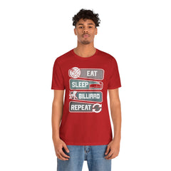 Eat Sleep Billard Repeat - Graphic Unisex Jersey Short Sleeve Tee