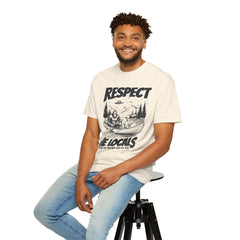 Bigfoot and Alien Outdoor Canoe Adventure - Respect The Locals T-Shirt