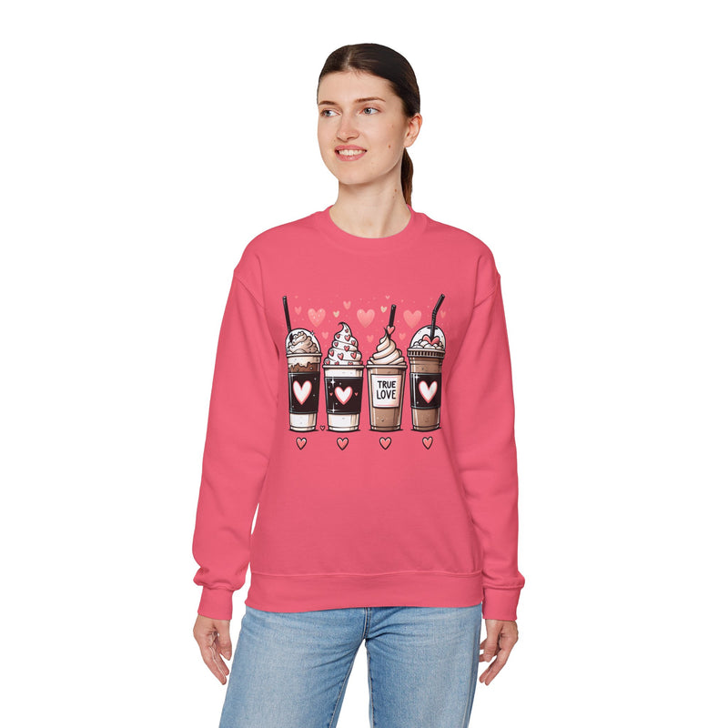 Woman's True Love Coffee Valentine - Unisex Heavy Blend™ Crewneck Sweatshirt