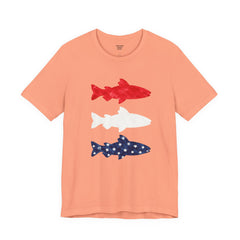 Patriotic Trout T-Shirt — Red White & Blue Fish Tee