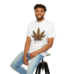 Vintage Leopard Cannabis Leaf T-shirt — Weed Lover Stoner Gift