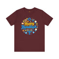 Happy Hanukkah Menorah - Unisex Jersey Short Sleeve Tee