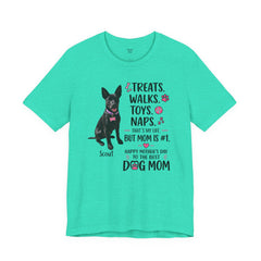 Personalized Your Dog and its name Mother's Day T-Shirt — 'Treats. Walks. Toys. Naps.