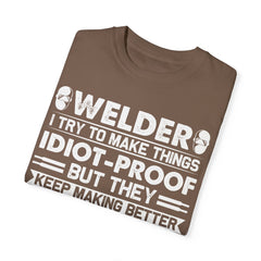 Fun Welder T-Shirt - 'Idiot-Proof' Design for Welding Enthusiasts