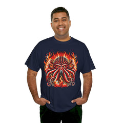 Fiery Fire Kraken - Graphic Unisex Heavy Cotton Tee