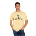 Dinosaur UFO Retro Unisex Garment-Dyed T-shirt