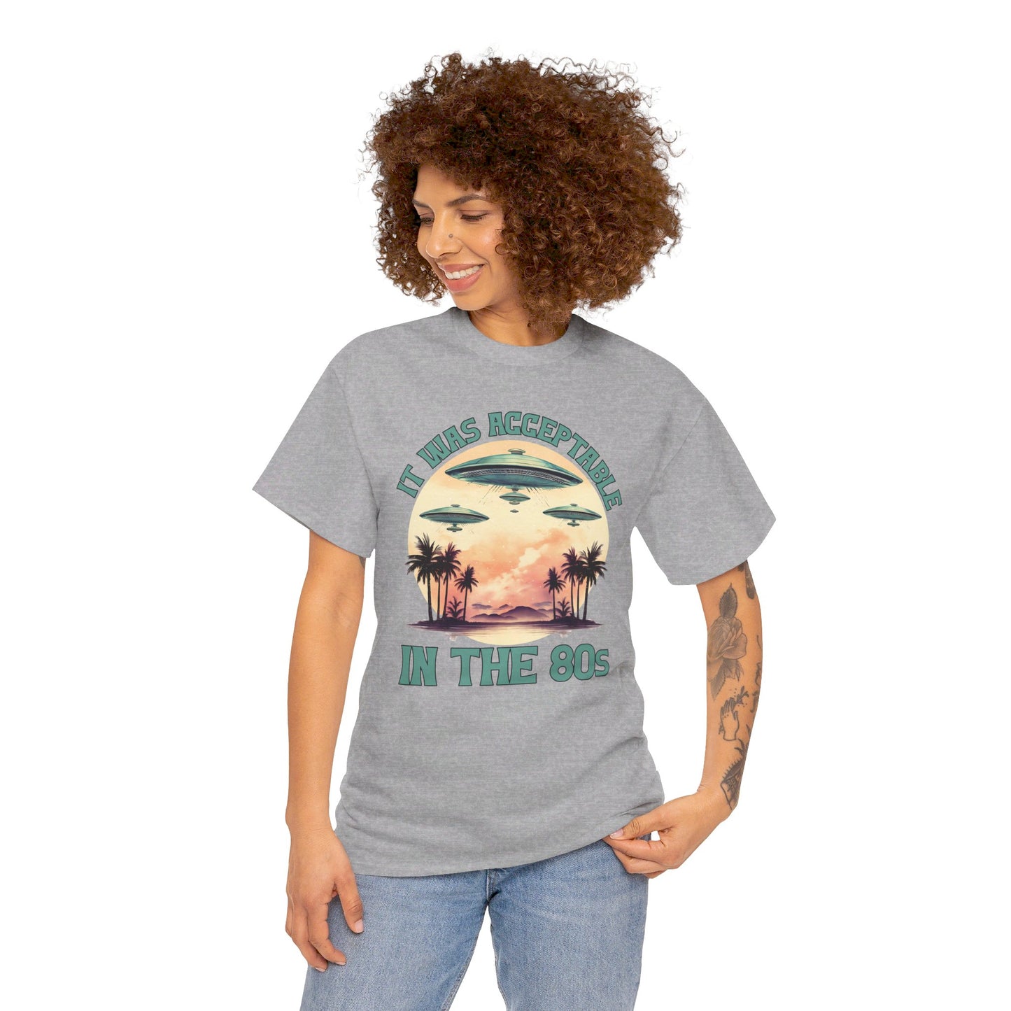 Funny 80s UFOs - Unisex Heavy Cotton Tee