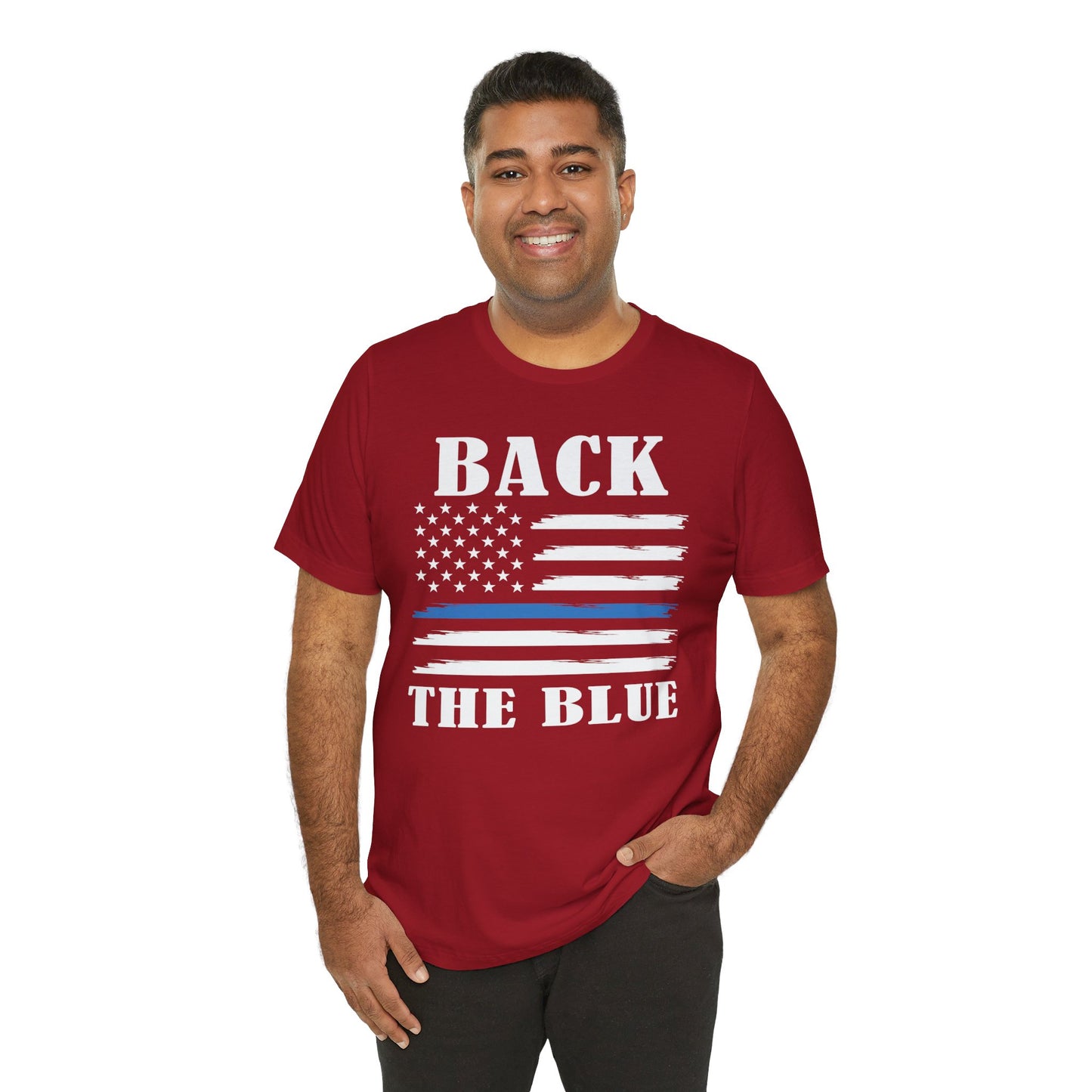 BACK THE BLUE Flag, Graphic Unisex Short Sleeve Tee