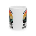 Old Biker Ride To I Die Retro Graphic Ceramic Mug, (11oz, 15oz)