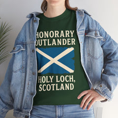 Honorary Outlander Heavy Cotton Tee, Holy Loch Scotland Shirt, Outlander Fan Gift, Casual Tee, Travel Souvenir, Unisex T-Shirt