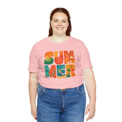 Summer Graphic Tee — Colorful Tropical "SUMMER" Typography T-Shirt