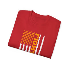 Fighter on a American Flag with Limb Awareness Stars / Amputee / Amputation / Leg / Arm / / Prosthetic / Unisex Ultra Cotton Tee