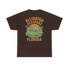 Alligator Alcatraz Unisex Heavy Cotton Tee, Florida Souvenir Shirt, Travel Gift, Vintage Style Tee, Nature Lover Apparel