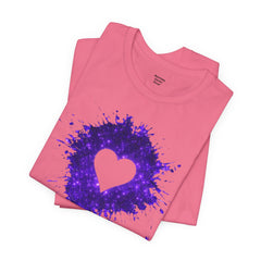 Galaxy Heart Tee — Purple or Green Splatter Heart T-Shirt