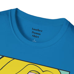 NO WORRIES Glass Wearing Pop Art Blonde Girl Unisex Softstyle T Shirt