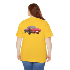 Red Corvette Summer Unisex Tee - I'm Vetted For Life Front and Back Image T Shirt