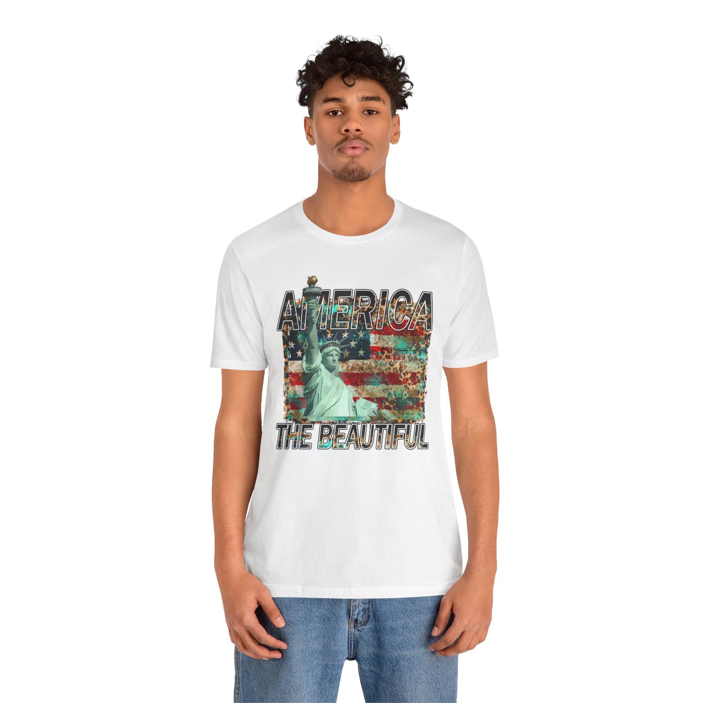 Statue Of Liberty, America The Beautiful, Unisex Jersey Short Sleeve Tee