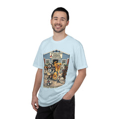 Front Graphic "Who Let the Dogs Out?" Baldwin Harbor Animal Hospital Cute Vet Clinic T Shirt